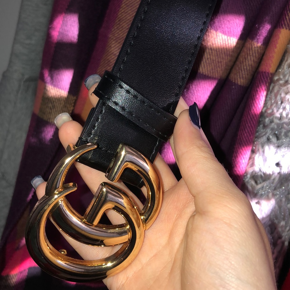 Authentic double g Gucci leather belt
